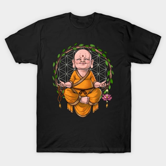 Baby Buddha Yoga Meditation T-Shirt by underheaven